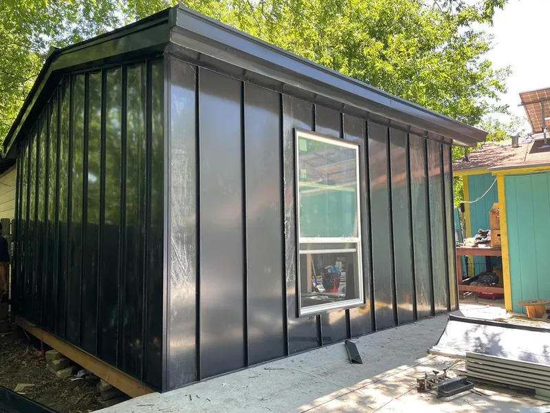 Black standing seam metal wall panels for Metal Roof Installation in Aledo